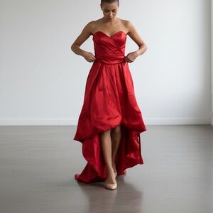 Gothic Revival Red Crimson Voluminous Vintage Ballgown (read description…